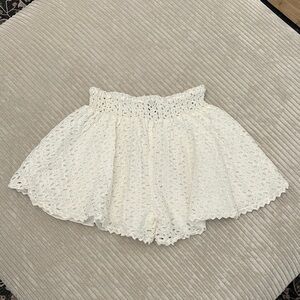 White Eyelet Lace Shorts